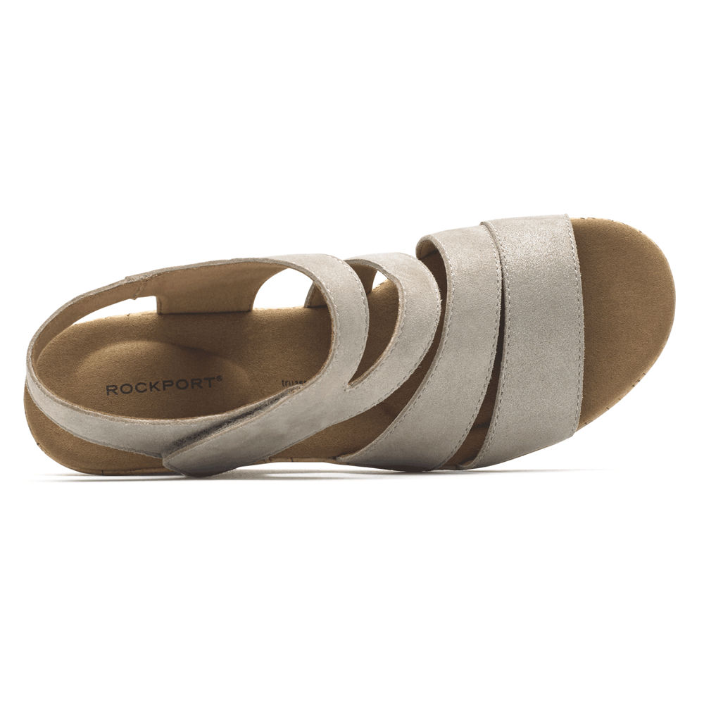 Rockport Sandaler Dam Grå - Briah Strappy Wedge Comfort - QAICX5920